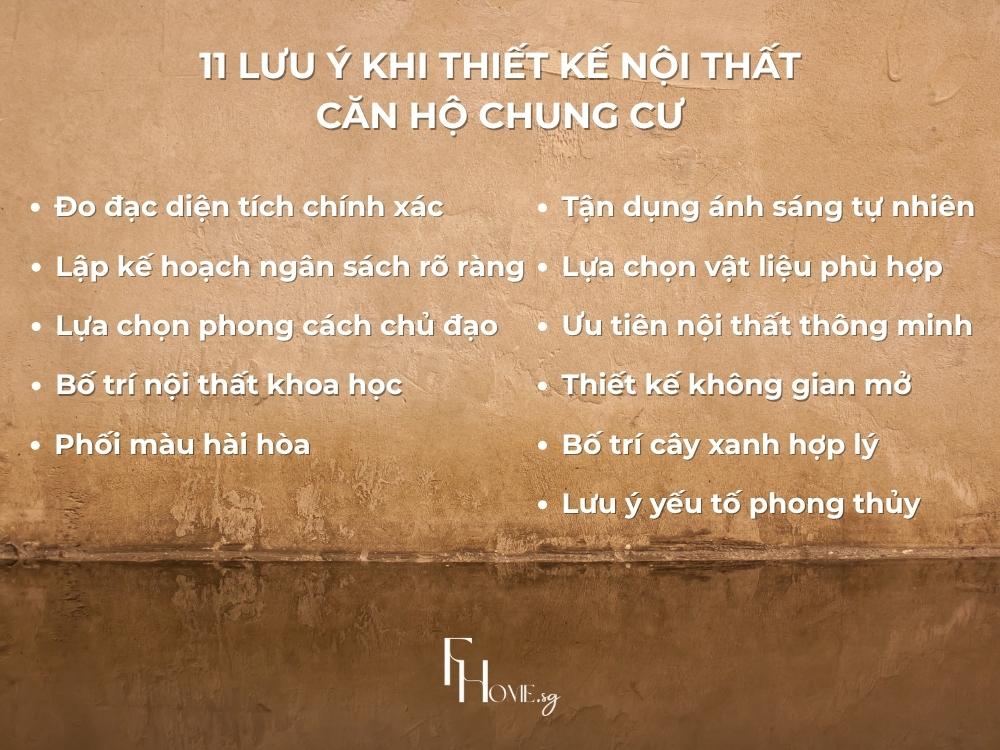 11 Lưu ý khi thiết kế nội thất căn hộ chung cư mà bạn cần biết
