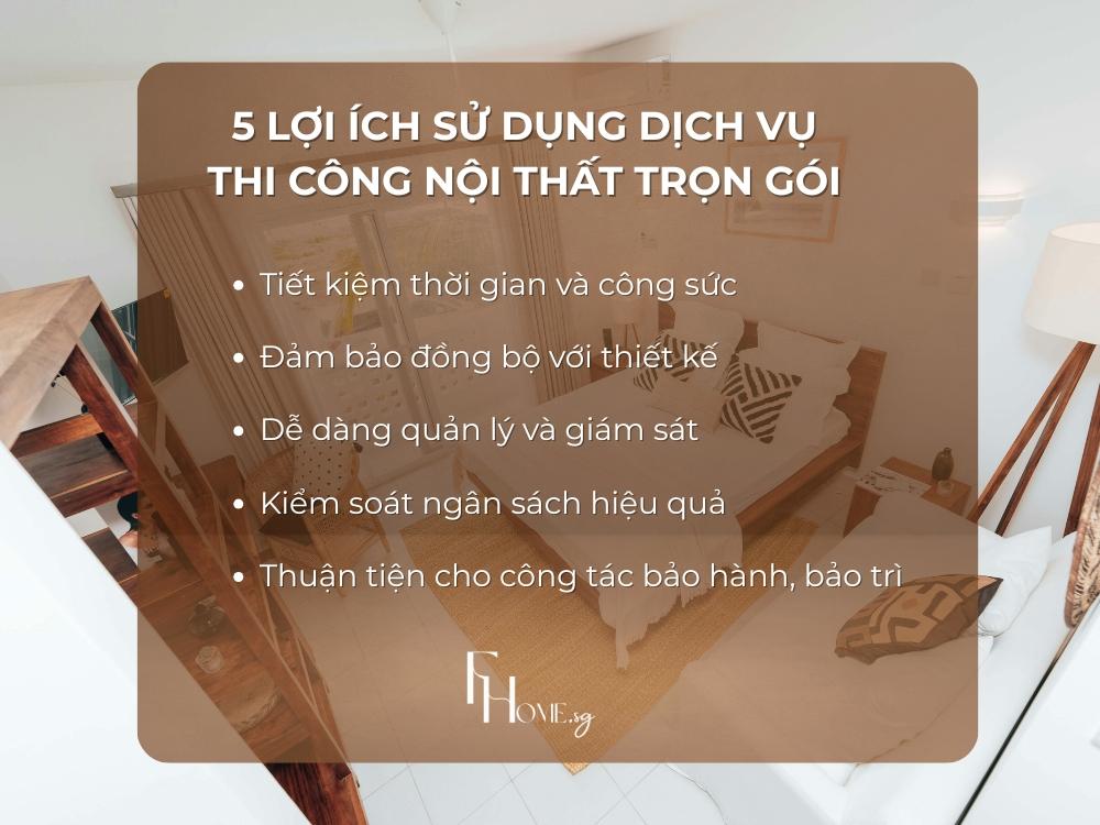 5 Lợi ích sử dụng dịch vụ thi công nội thất trọn gói