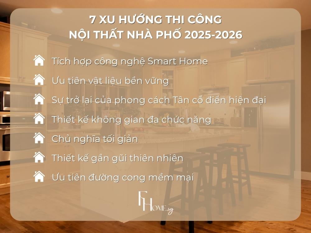 7 Xu Hướng Thi Công Nội Thất Nhà Phố 2025-2026
