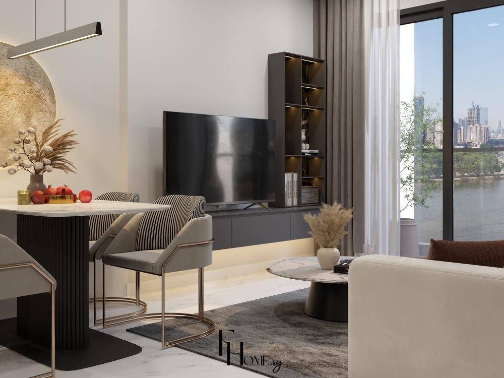 Bàn đá cường lực chịu lực tốt, kết hợp thẩm mỹ và tiện dụng cho không gian phòng khách