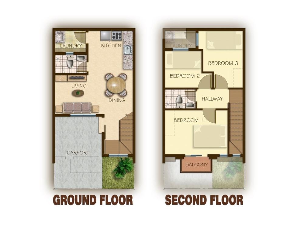 Bản vẽ mặt bằng nhà phố 4x14m bố trí 3 phòng ngủ khoa học, tối ưu diện tích sử dụng