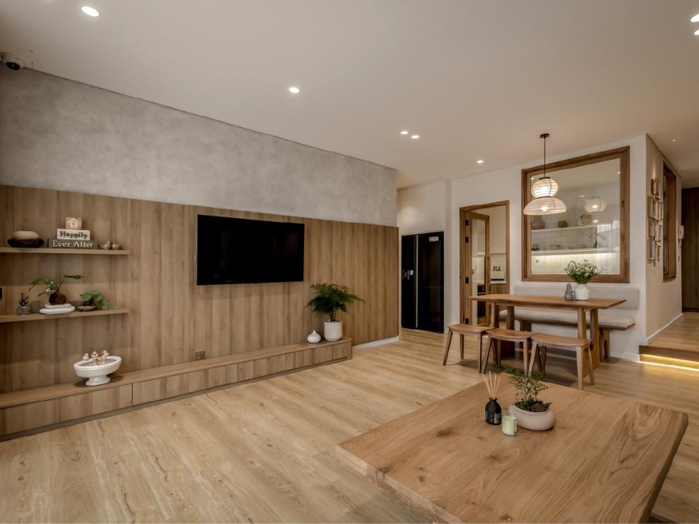 Biệt thự phong cách Japandi kết hợp tinh tế giữa nét Nhật Bản và Scandinavia, với không gian mở, gam màu trung tính