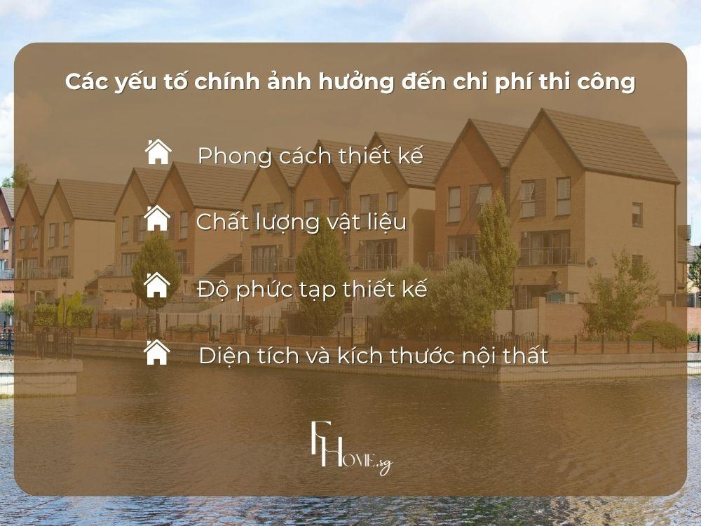 Bốn yếu tố ảnh hưởng tới chi phí thi công