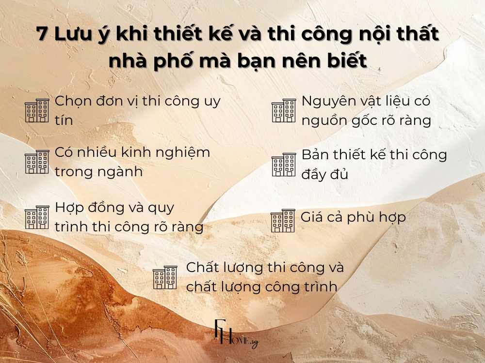 7 Lưu ý khi thiết kế và thi công nội thất nhà phố mà bạn nên biết