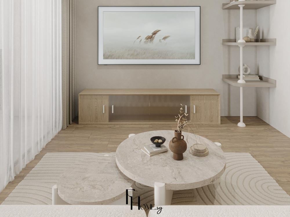 Chi tiết trang trí tối giản, loại bỏ rườm rà, thể hiện tinh thần mộc mạc và thanh tịnh của Wabi Sabi