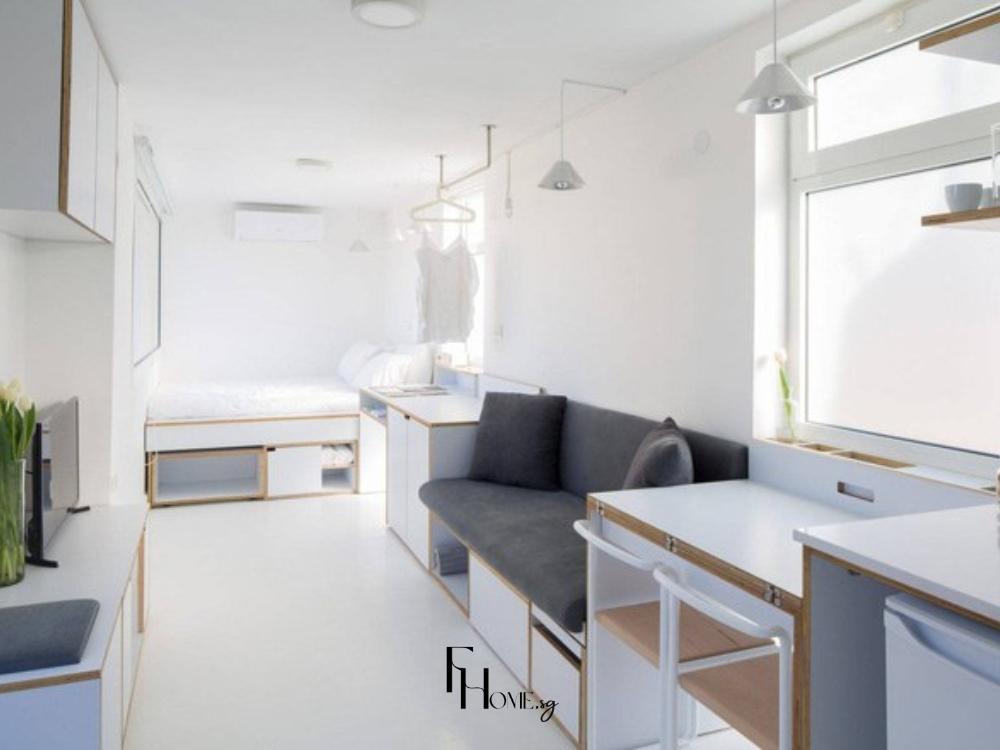 Chung cư dành Cho Người Độc Thân tone trắng tinh khôi