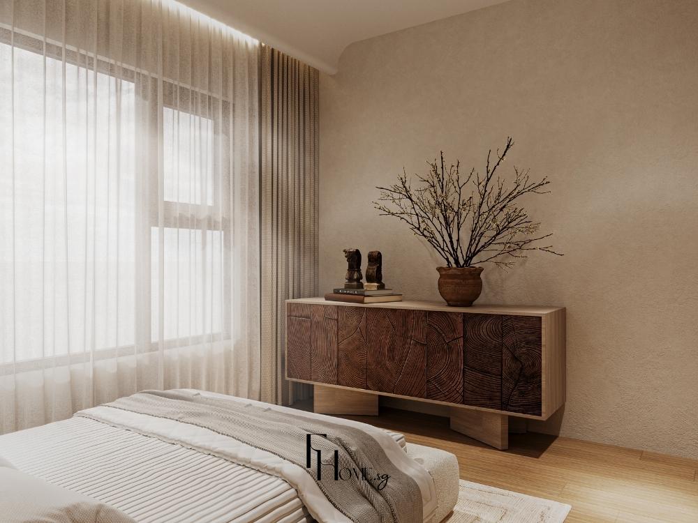 Kệ trang trí điểm xuyết đồ gốm và decor handmade, mang đậm dấu ấn thủ công tinh tế