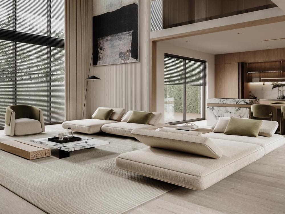 Không gian nội thất phong cách đương đại với thiết kế linh hoạt, kết hợp các xu hướng hiện đại, mang lại cảm giác tiện nghi và thời thượng