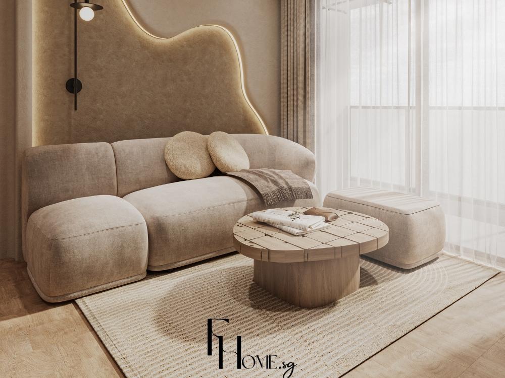 Không gian tiếp khách trở nên sống động với sự hòa quyện giữa nghệ thuật thủ công và thiết kế hiện đại