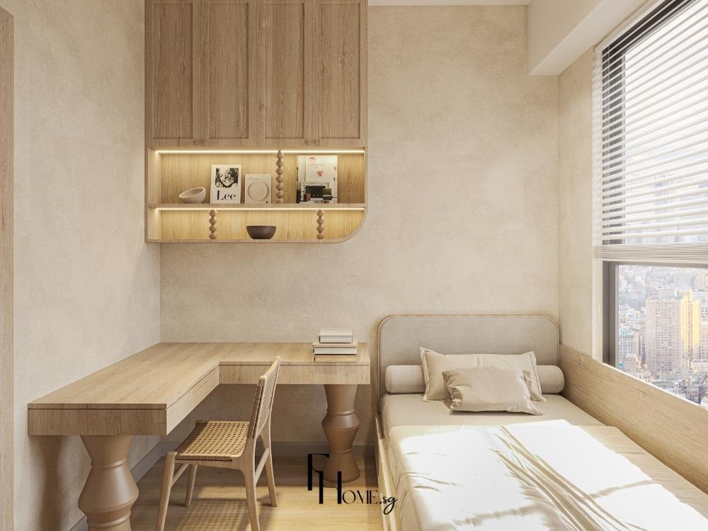 Thiết kế nội thất chung cư phòng ngủ phong cách Wabi Sabi – Vinhomes Grand Park 