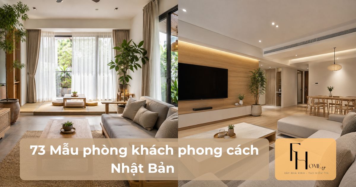 Mẫu nội thất phòng khách phong cách Nhật Bản