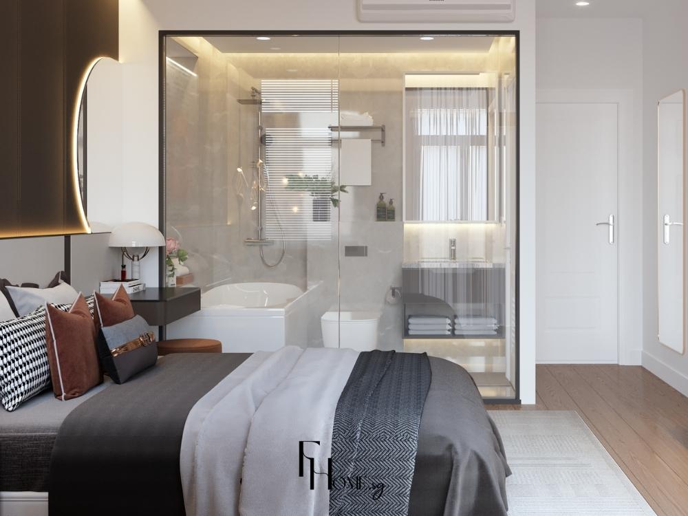 Mẫu thiết kế nhà phố 5x20m 2 tầng phân tầng 2 cho các phòng ngủ