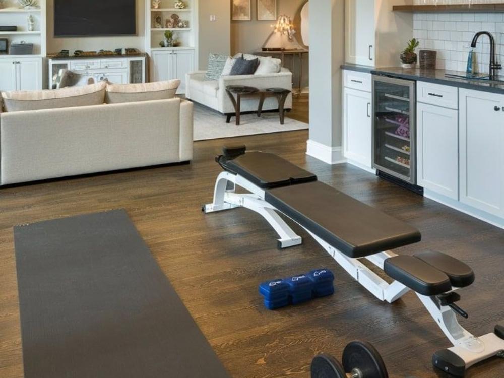 Phòng gym chung cư 85m2 tạo không gian thư giãn và chăm sóc sức khỏe.