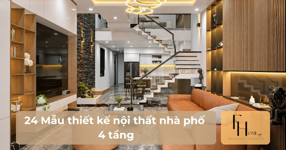 Mẫu thiết kế nội thất nhà phố 4 tầng