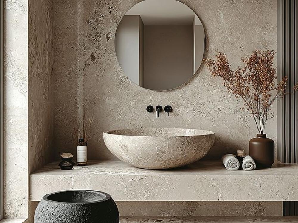 Nhà vệ sinh Precious Purism sử dụng bề mặt đắt giá và bố cục tinh gọn