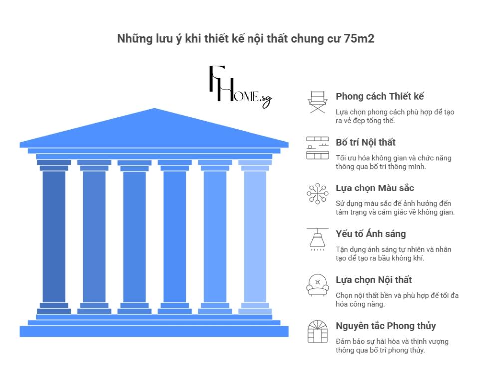 6 Lưu Ý Quan Trọng Khi Thiết Kế Nội Thất Chung Cư 75m2