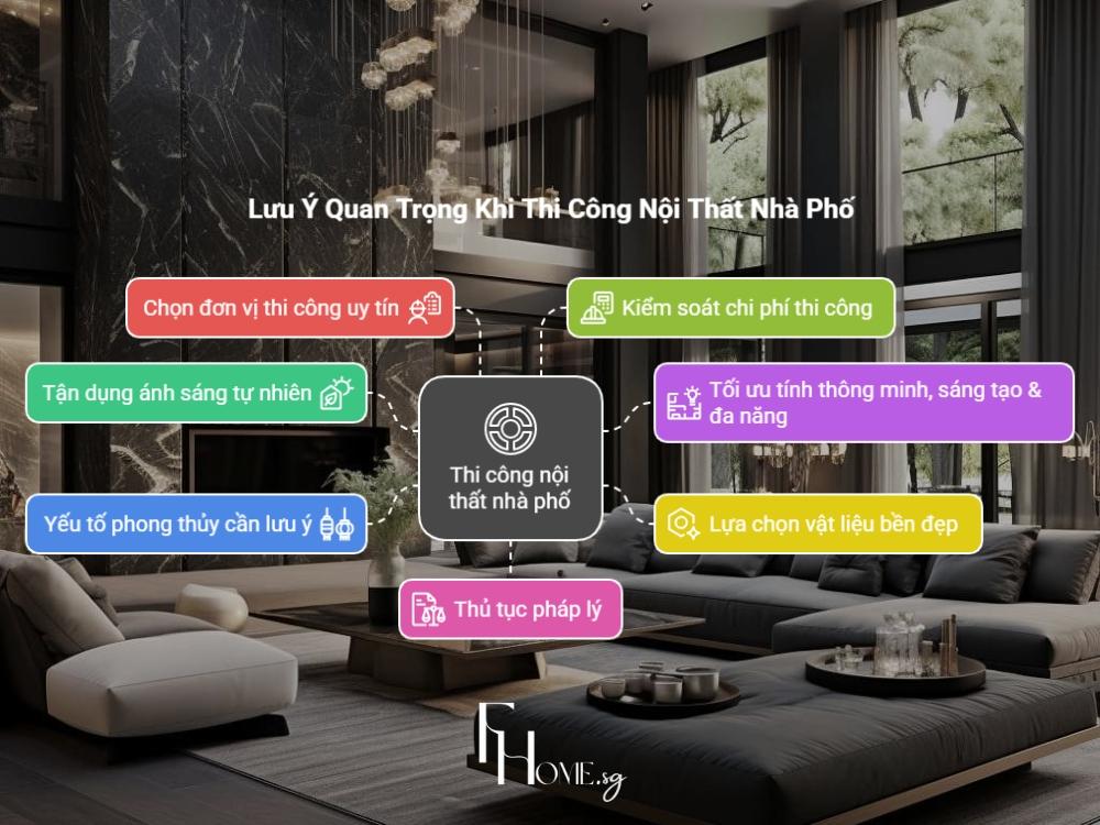 Những lưu ý quan trọng khi thi công nội thất nhà phố