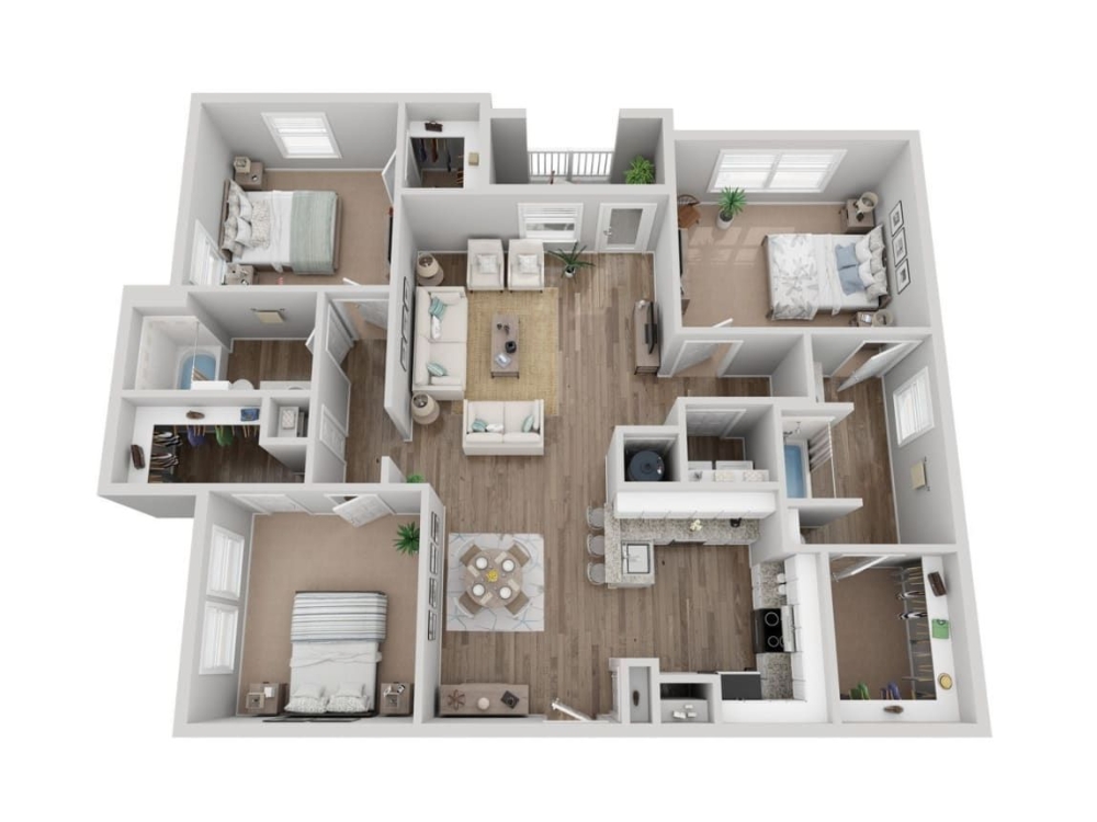 Sưu tầm - Nội thất chung cư 68m2 với 3 phòng ngủ