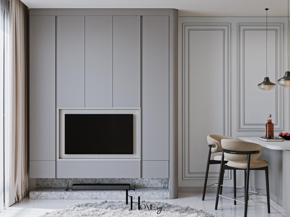 Nội thất đồng bộ về màu sắc, chất liệu và phong cách, mang đến không gian phòng khách tinh tế và thống nhất