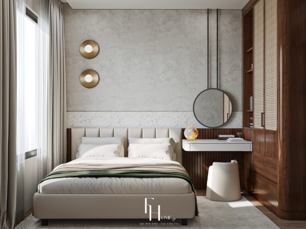 Phòng Ngủ Căn Hộ Chung Cư Nhỏ Phong Cách Wabi sabi