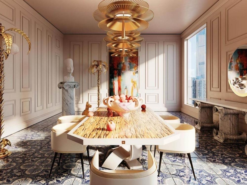 Phòng Renaissance kết hợp chi tiết cổ điển tinh xảo, mang vẻ đẹp lộng lẫy, đẳng cấp và trang nhã