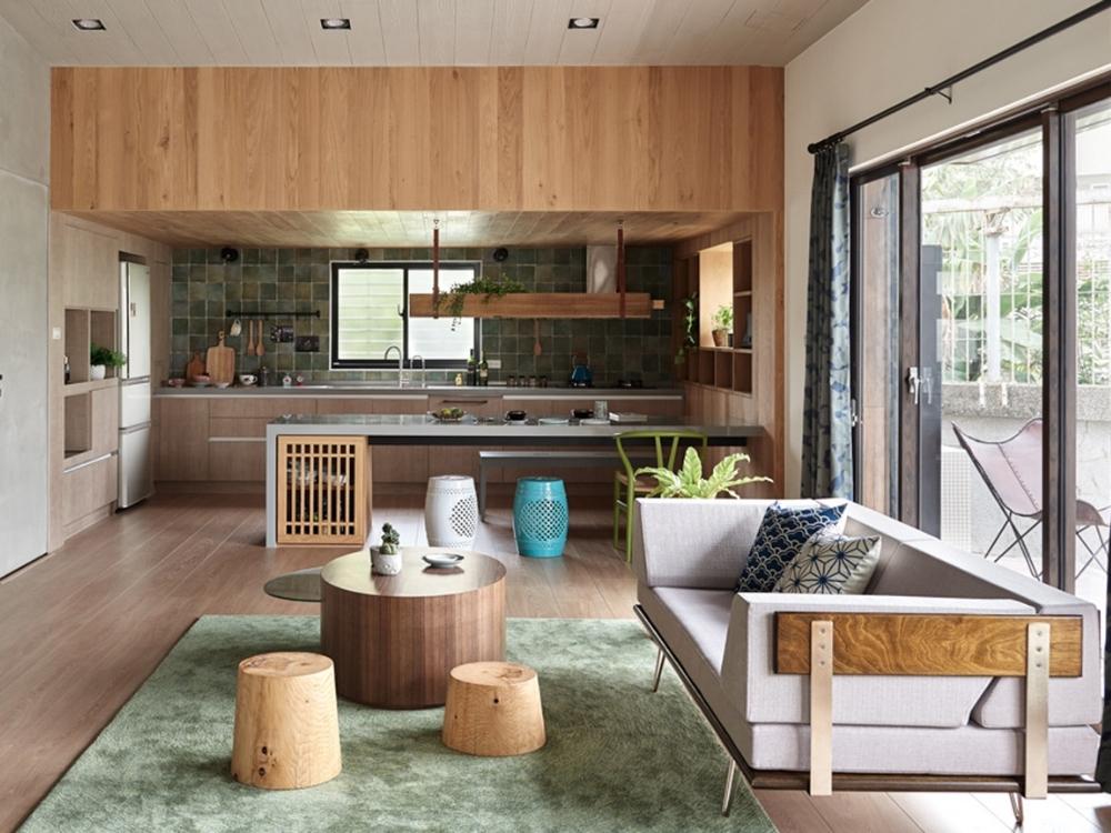 Phòng bếp Đài Loan sử dụng nội thất công nghệ cao, bố cục gọn gàng, mang vẻ đô thị hiện đại