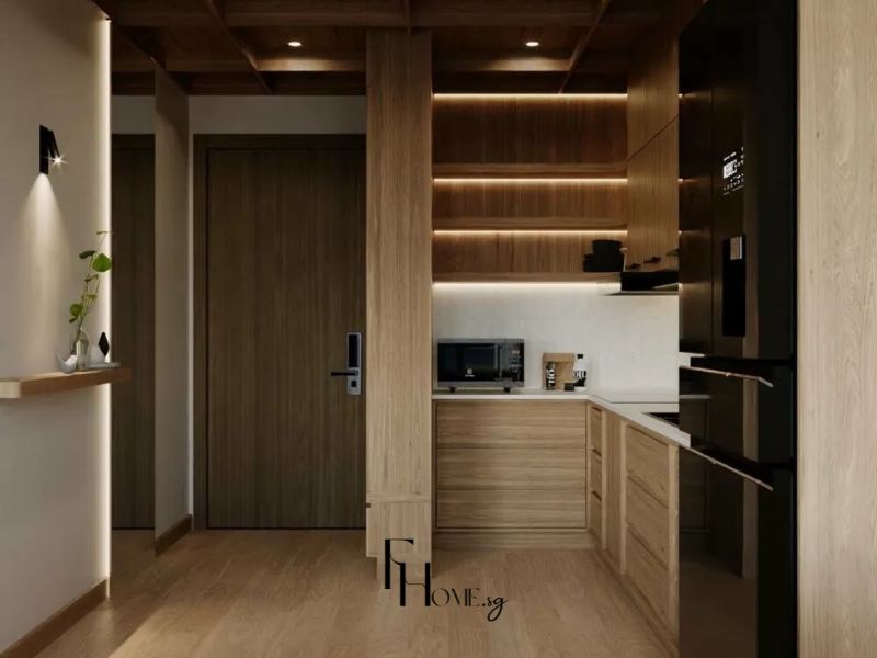 Phòng bếp dự án thiết kế nội thất chung cư 65m2 Japandi
