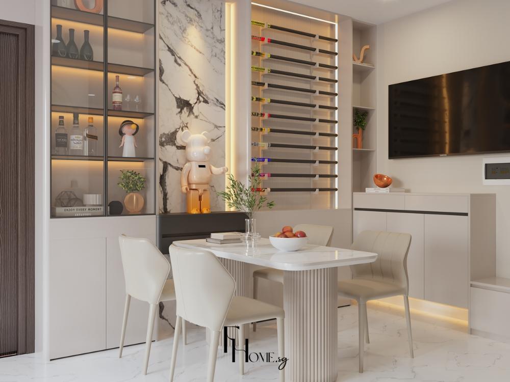 Phòng bếp hiện đại chung cư 2 phòng ngủ