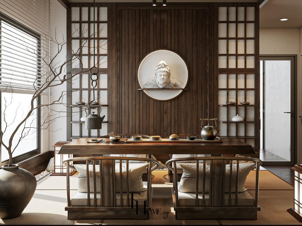 Phòng khách chung cư 50m² với nội thất hiện đại, không gian mở và phân chia khu vực chức năng