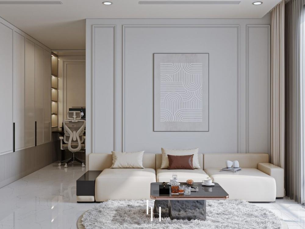 Phòng khách chung cư Nhỏ Dành Cho Vợ Chồng Trẻ Phong Cách hiện đại