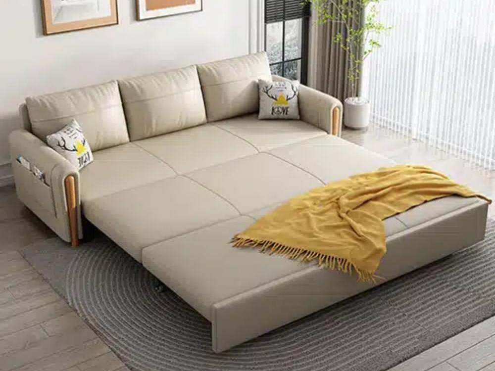 Phòng khách chung cư với nội thất thông minh với sofa tích hợp giường