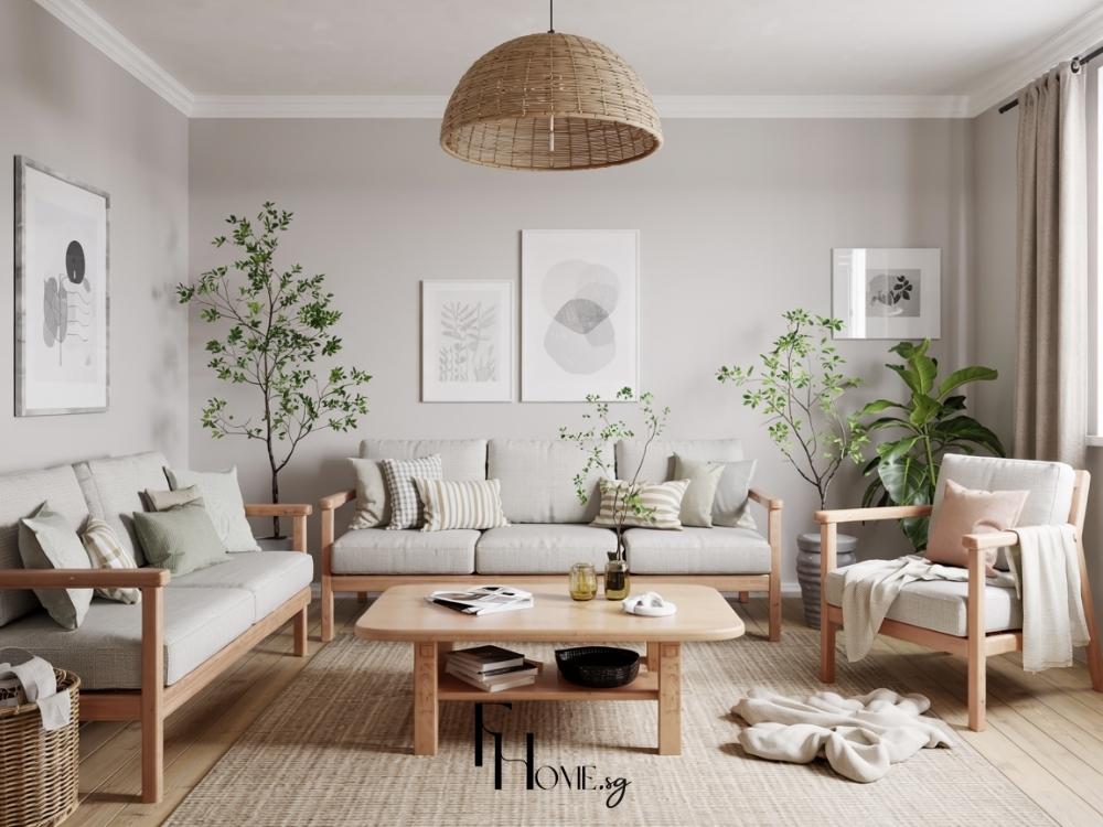 Phòng khách phong cách Bắc Âu mang vẻ đẹp tinh giản và ấm cúng, kết hợp hài hòa giữa ánh sáng tự nhiên, tông màu sáng và chất liệu gỗ mộc