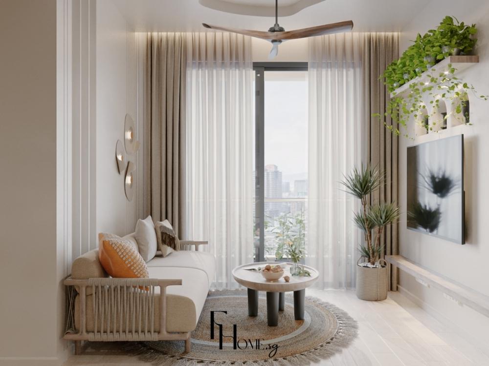 Phòng khách phong cách Bohemian mang năng lượng tự do và sáng tạo với màu sắc rực rỡ, họa tiết đa dạng