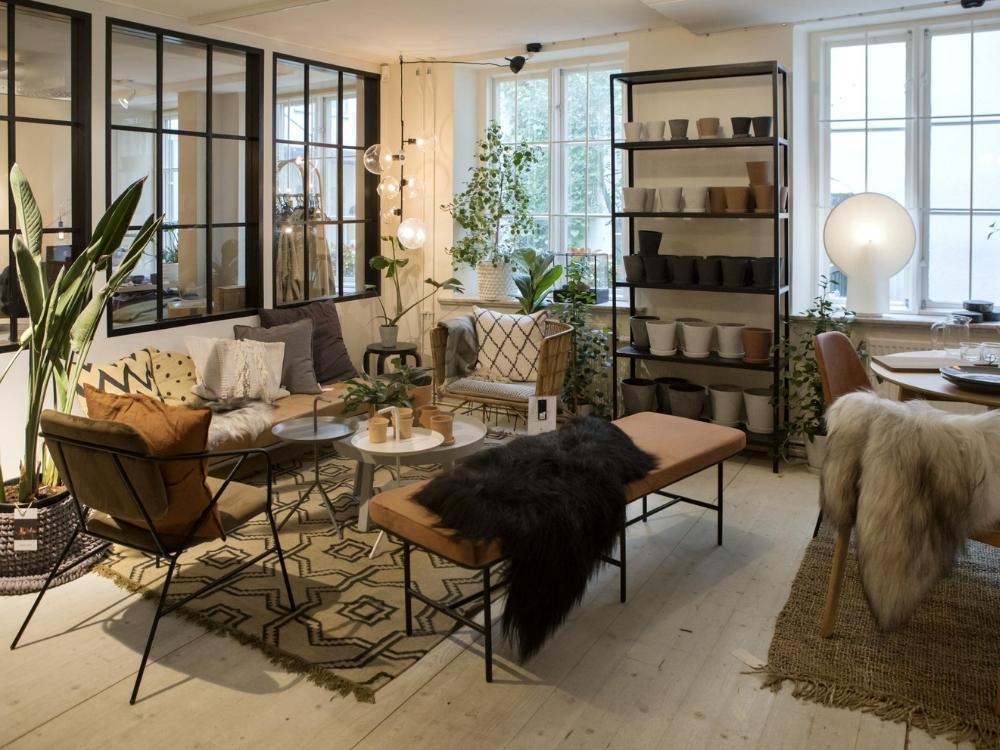 Phòng khách phong cách Swedish với gỗ thông sáng và tông màu pastel, tạo không gian sáng sủa, ấm cúng và thanh lịch