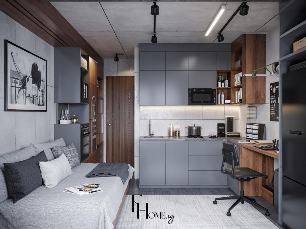 Phòng khách phong cách Urban mang tinh thần hiện đại và năng động của đô thị, với gam màu trung tính