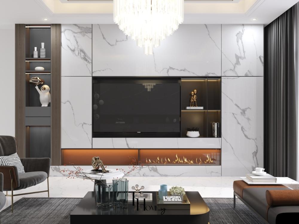 Phòng khách tối giản – gọn gàng, thoáng đãng, loại bỏ chi tiết thừa để tôn lên vẻ tinh tế và sự thanh bình.