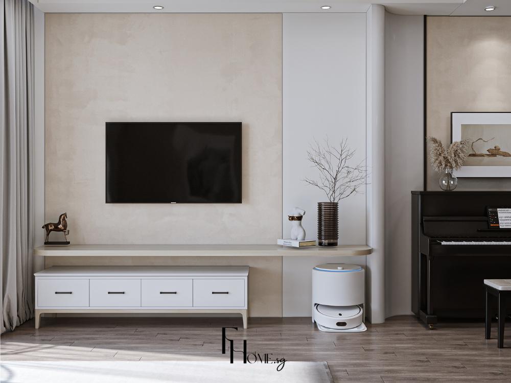 Phòng khách tối giản phản ánh lối sống tinh gọn, nơi mọi chi tiết đều được chọn lọc để mang lại cảm giác an yên và cân bằng