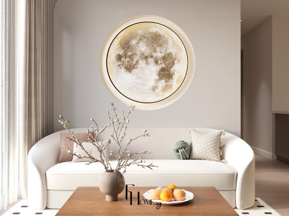 Phòng khách 2 phòng ngủ với sofa đa chức năng, bàn trà tông màu trắng trung tính