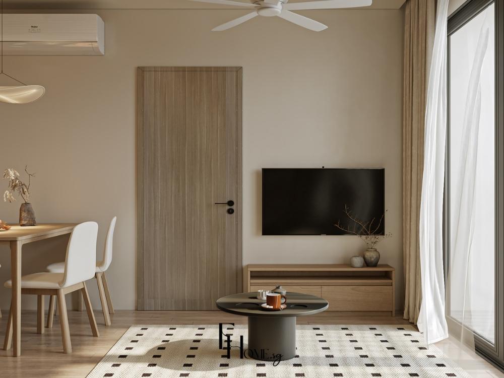 Phòng khách với tông màu trầm ấm