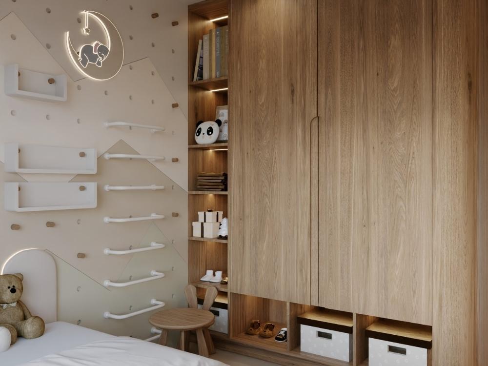 Phòng ngủ 10m² với tủ quần áo kịch trần, tận dụng tối đa không gian lưu trữ