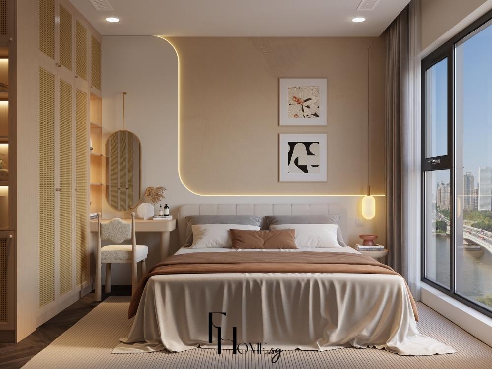 Phòng ngủ Mix & Match hài hòa giữa tông màu hiện đại và chi tiết vintage