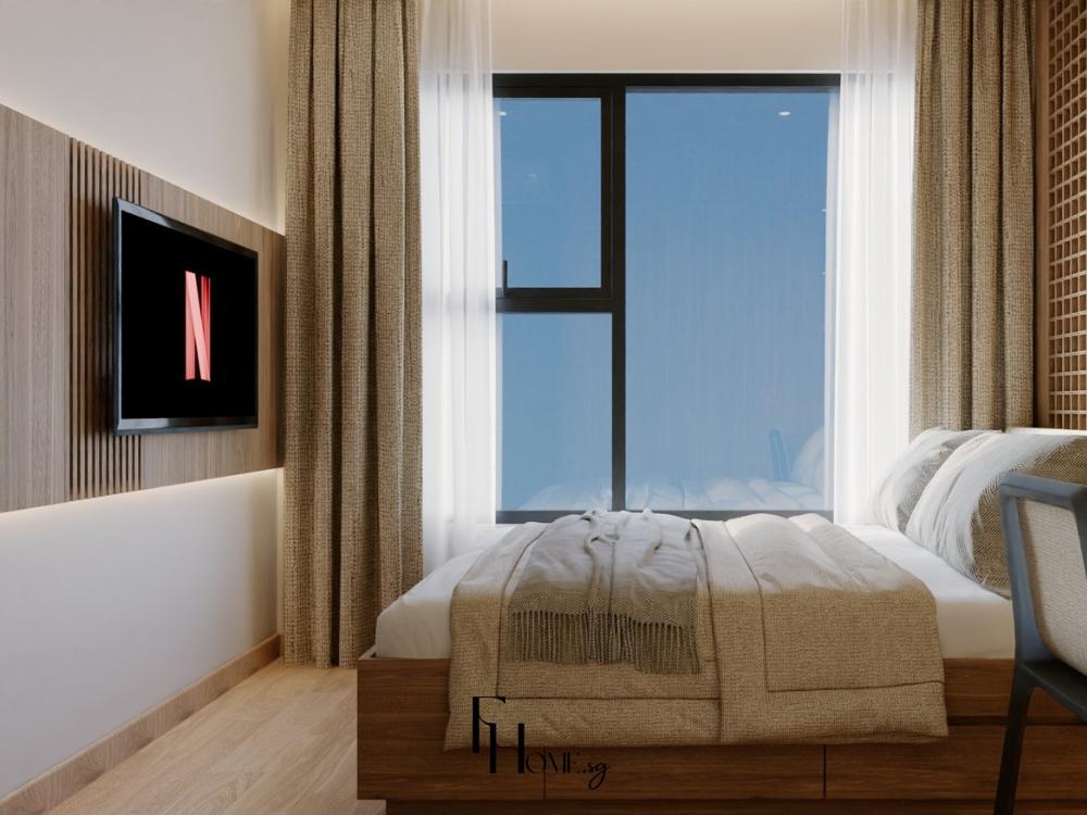 Phòng ngủ Nhật Bản trẻ trung với bảng màu be và gỗ sáng, tối giản nhưng vẫn năng động và dễ vệ sinh