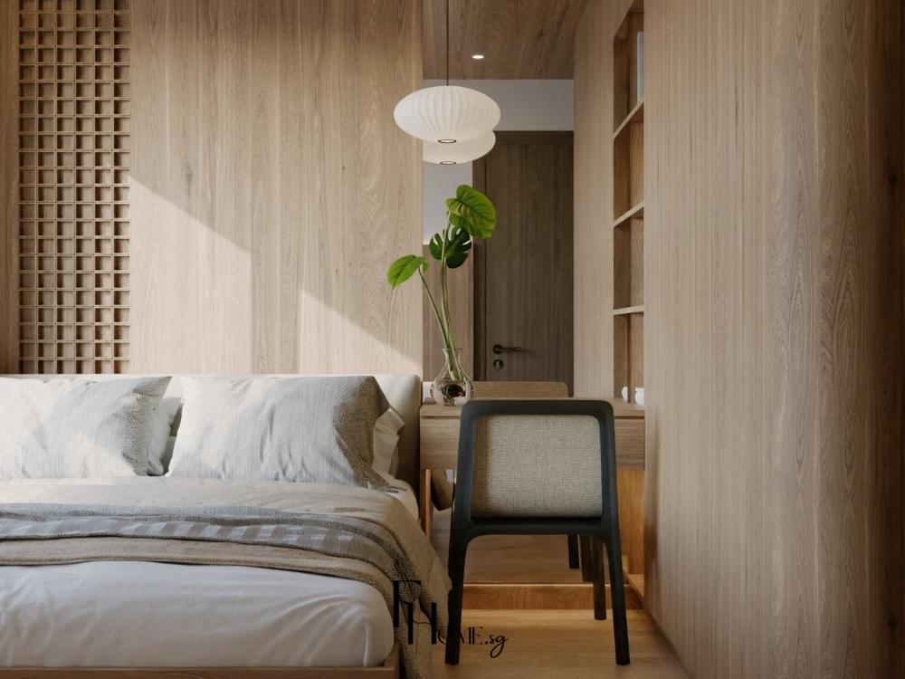 Phòng ngủ Nhật Bản với nội thất thủ công tinh xảo và vật liệu tự nhiên cao cấp