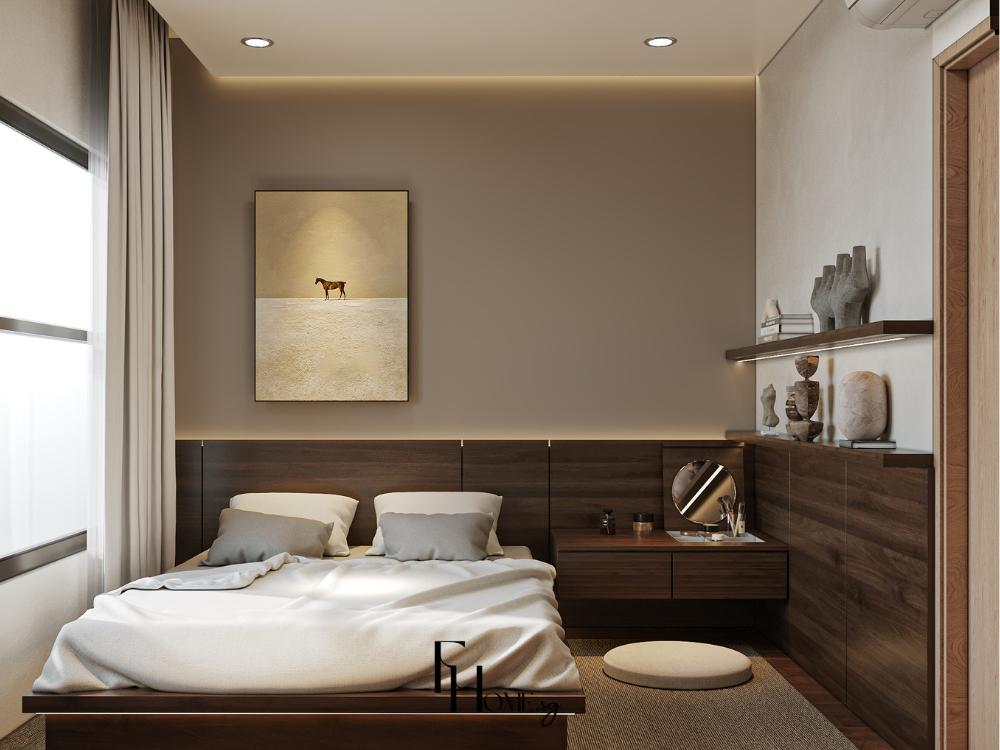 Phòng ngủ Nhật truyền thống với giường Tatami, cửa Shoji và nệm Futon, tái hiện không gian giản dị và mộc mạc thời Edo