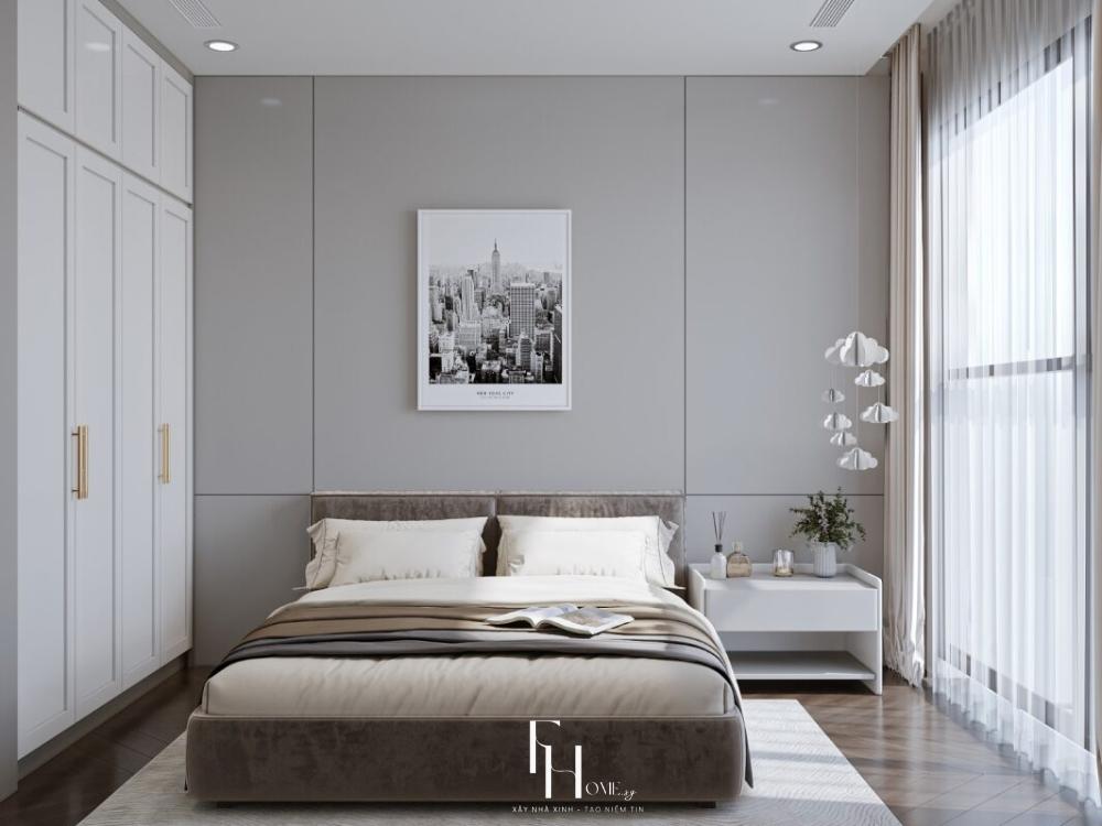 Phòng ngủ chung cư Nhỏ Dành Cho Vợ Chồng Trẻ Phong Cách hiện đại