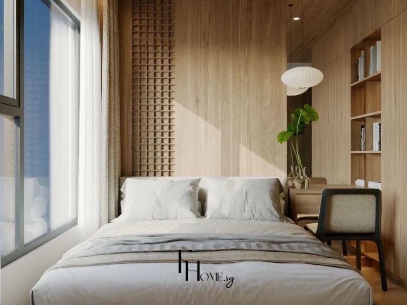 Phòng ngủ dự án thiết kế nội thất chung cư 65m2 Japandi