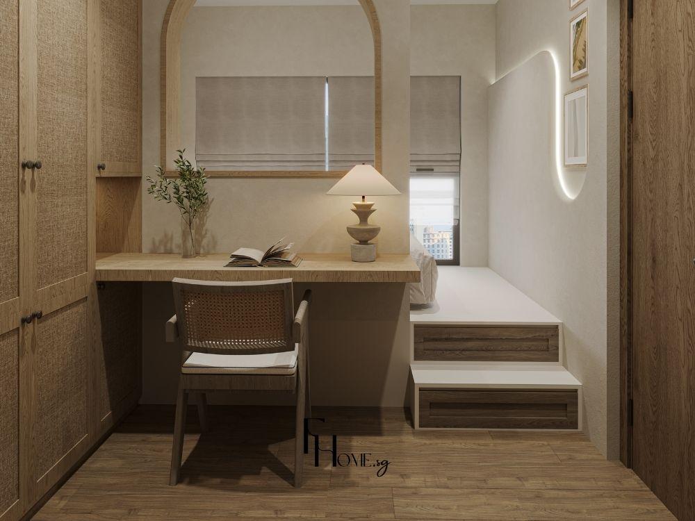 Phòng ngủ làm việc liền kề thiết kế tinh tế, mang lại sự tiện lợi và tập trung trong cùng một không gian