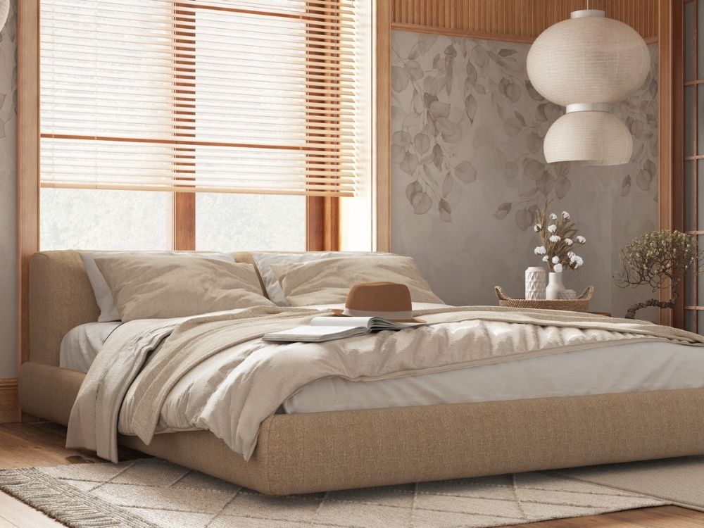 Phòng ngủ nhà phố 30m² thiết kế tối giản Nhật Bản