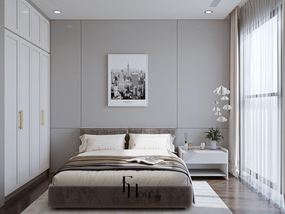 Phòng ngủ nhỏ dưới 15m² được thiết kế tối ưu với giường thông minh và tủ âm tường