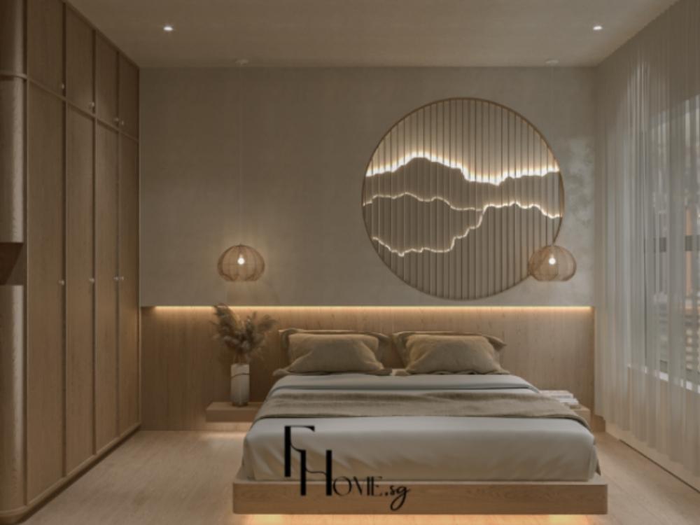 Phòng ngủ ấm cúng với tông màu vàng nhạt